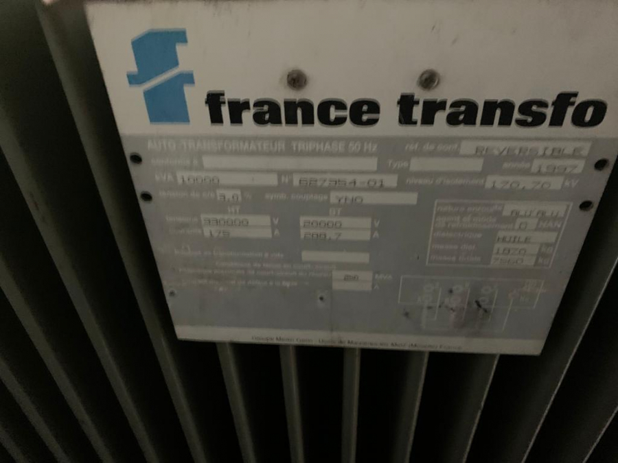 10 MVA 33 kV / 20 kV France Transfo transformator 1997